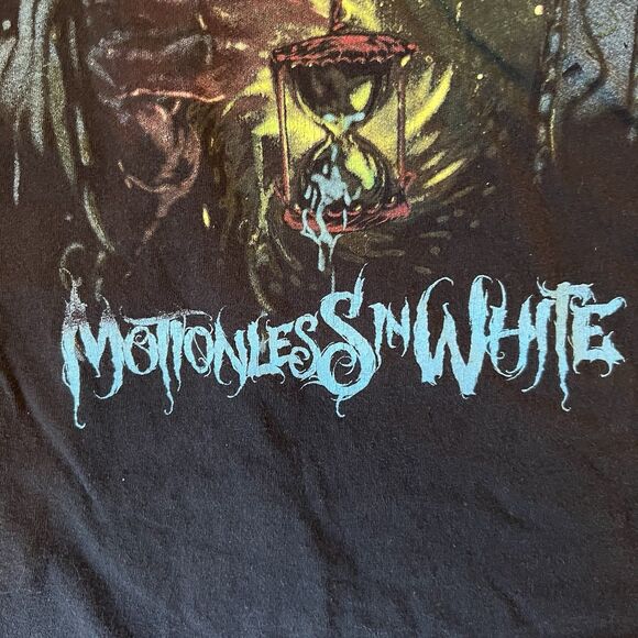 Motionless In White Band Tee Black Grim Reaper T Shirt See Measurements - Picture 12 of 12